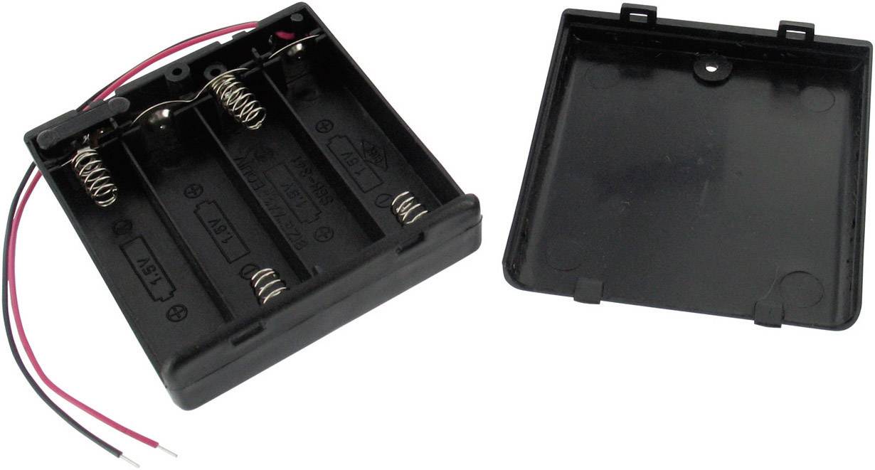 Velleman BH341BS Batteriehalter 4x Mignon (AA) (L x B x H) 69 x 65 x 19mm