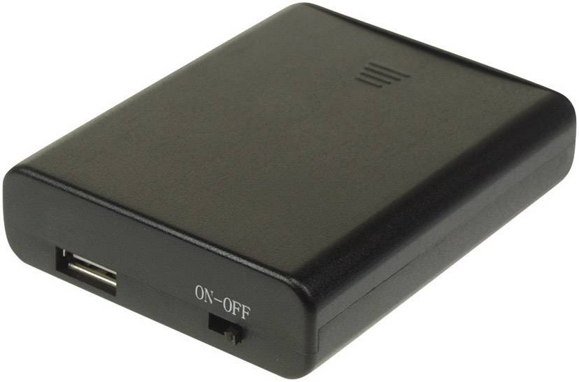 Velleman BH341USB Batteriebox 4x Mignon (AA) (L x B x H) 60 x 20 x 80mm