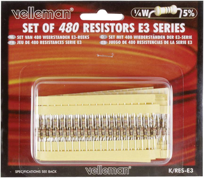 Whadda K/RES-E3 K/RES-E3 Kohleschicht-Widerstand Sortiment axial bedrahtet 0.25 W 5 % 1 Set