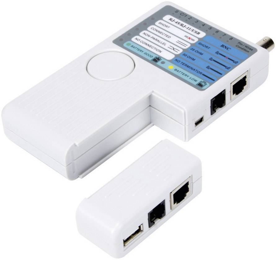 Velleman Kabelmessgerät VTLAN7 VTLAN7 Geeignet für USB-A, USB-B, BNC, RJ45, RJ12, RJ11, RJ10