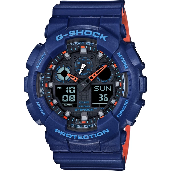 Casio  Armbanduhr GA-100L-2AER (B x H) 51.20 mm x 55 mm Blau Gehäusematerial=Kunstharz Material (Armband)=Kunstharz Casio  Armbanduhr GA-100L-2AER (B x H) 51.20 mm x 55 mm Blau Gehäusematerial=Kunstharz Material (Armband)=Kunstharz