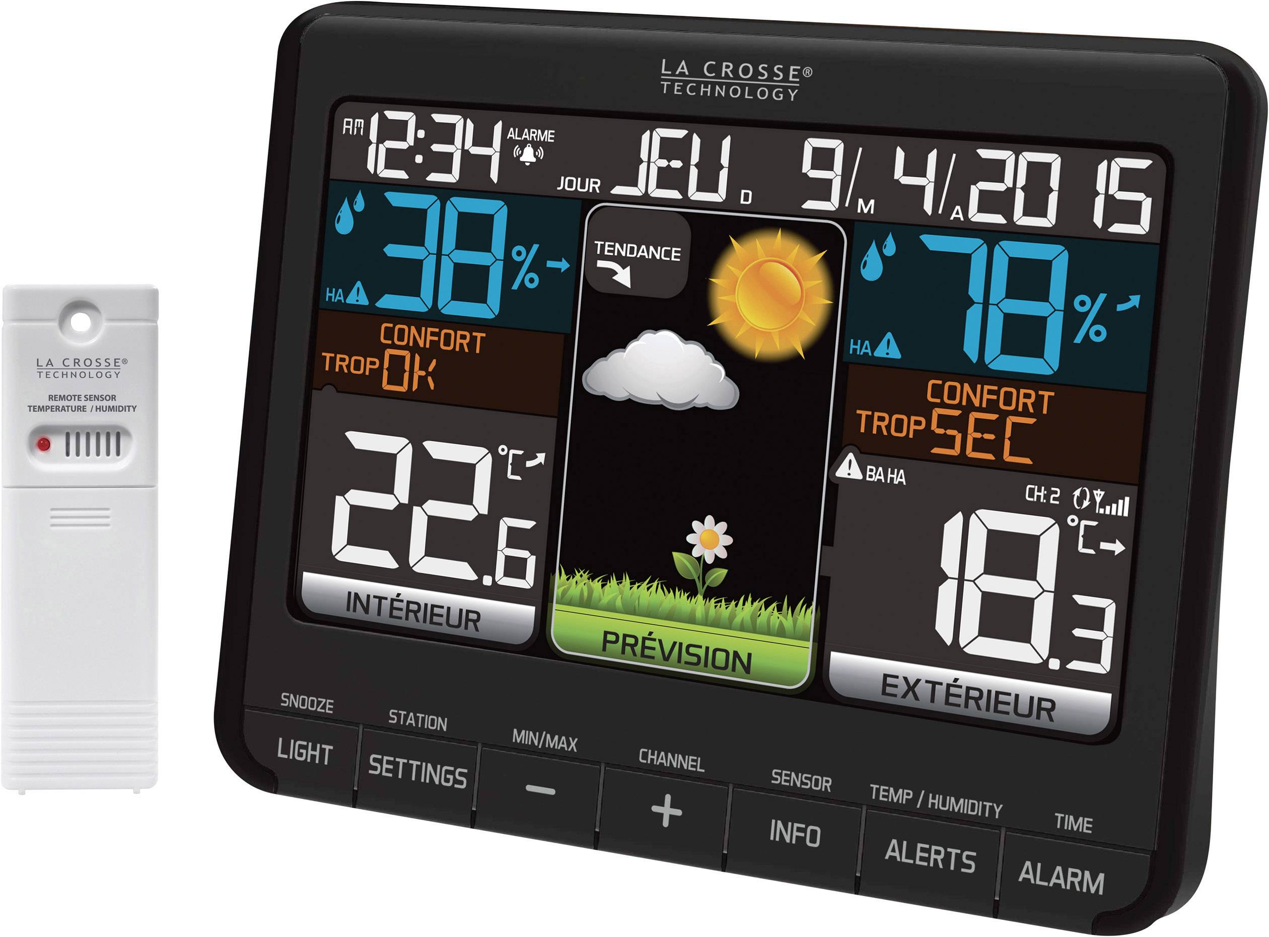 La Crosse Technology WS6825-BLA Analoge Wetterstation Anzahl Sensoren max. 3