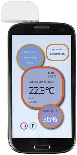 Velleman PCMPTEMP Thermo-/Hygrometer App basierend Weiß
