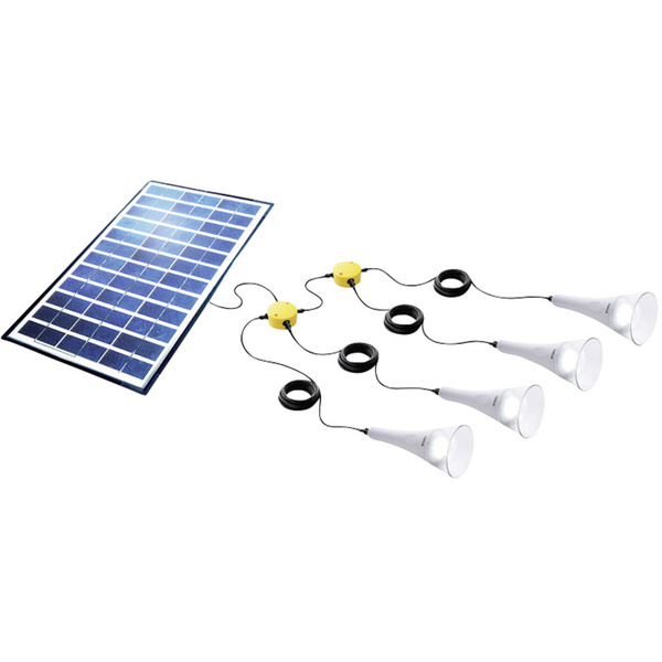 Sundaya T-Lite Lightkit 4 350070 Solar-Set 14 Wp mit 4 Lampen, inkl. Anschlusskabel