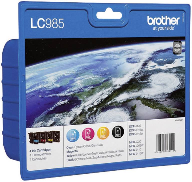 Brother LC985VALBP - 4er-Pack - Schwarz, Gelb, Cyan, Magenta - Original - Bliste
