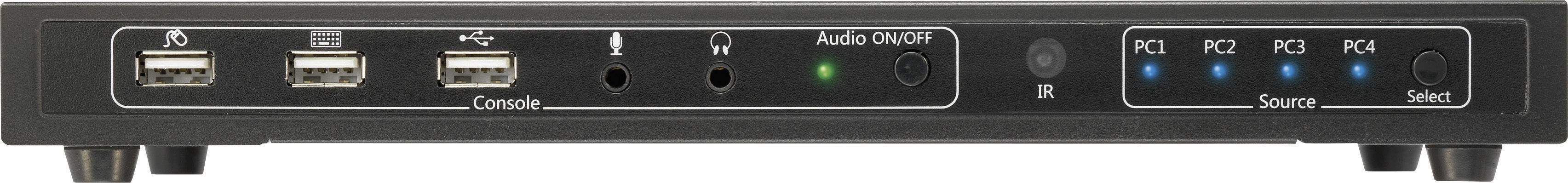 SpeaKa Professional 4 Port KVM-Umschalter HDMI USB 1920 x 1080 Pixel, 3840 x 2160 Pixel