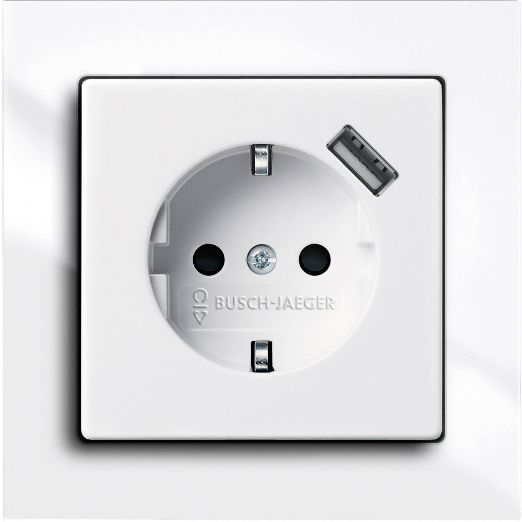 Busch-Jaeger Einsatz Schutzkontakt-Steckdose, USB-Steckdose Solo, Future Linear, Axcent Weiß 20 EUCBUSB-84 1 St.