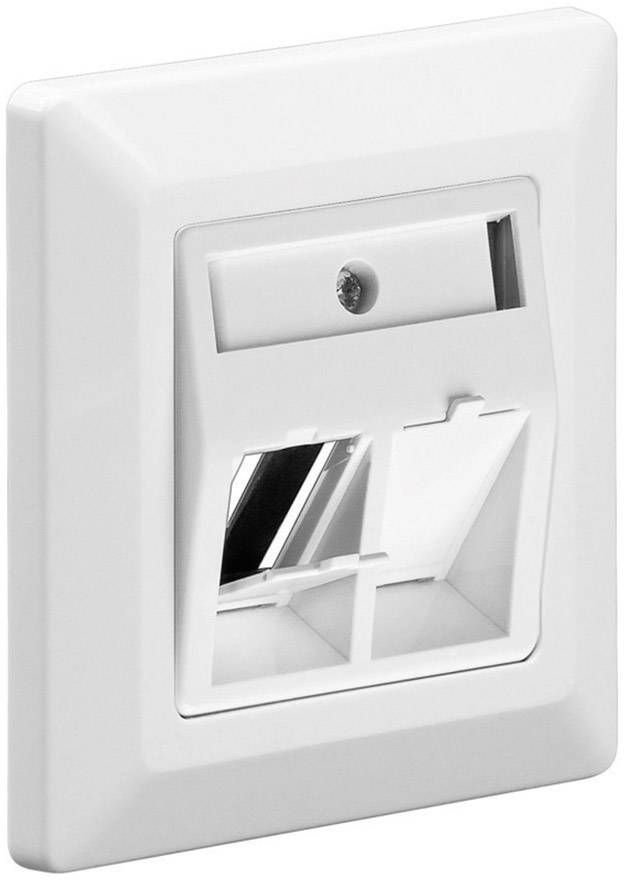 Goobay 95902 Netzwerkdose Unterputz Einsatz mit Zentralplatte und Rahmen Unbestückt 2 Port