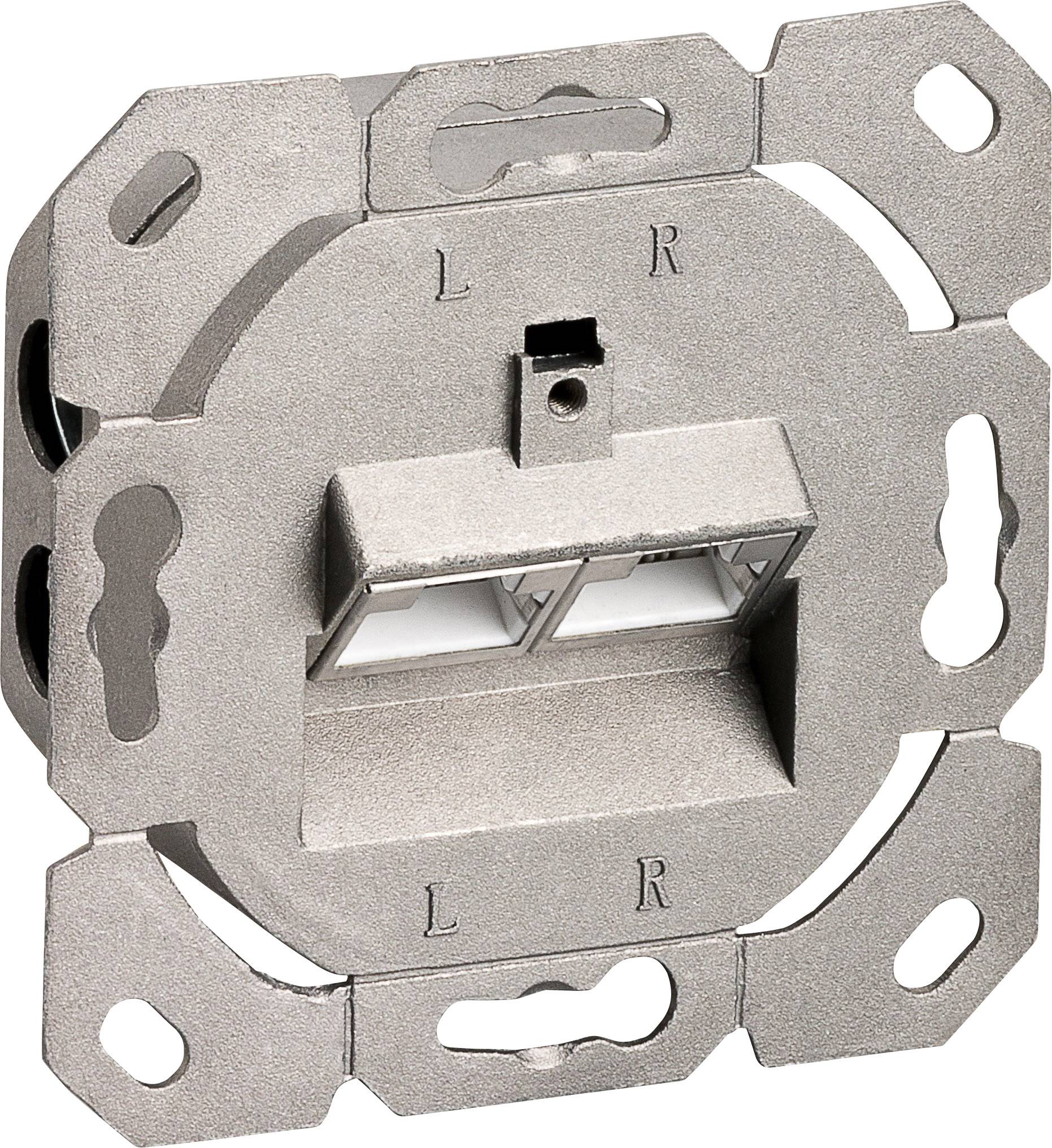 Goobay 68246 Netzwerkdose Unterputz Einsatz mit Zentralplatte und Rahmen CAT 6 Weiß