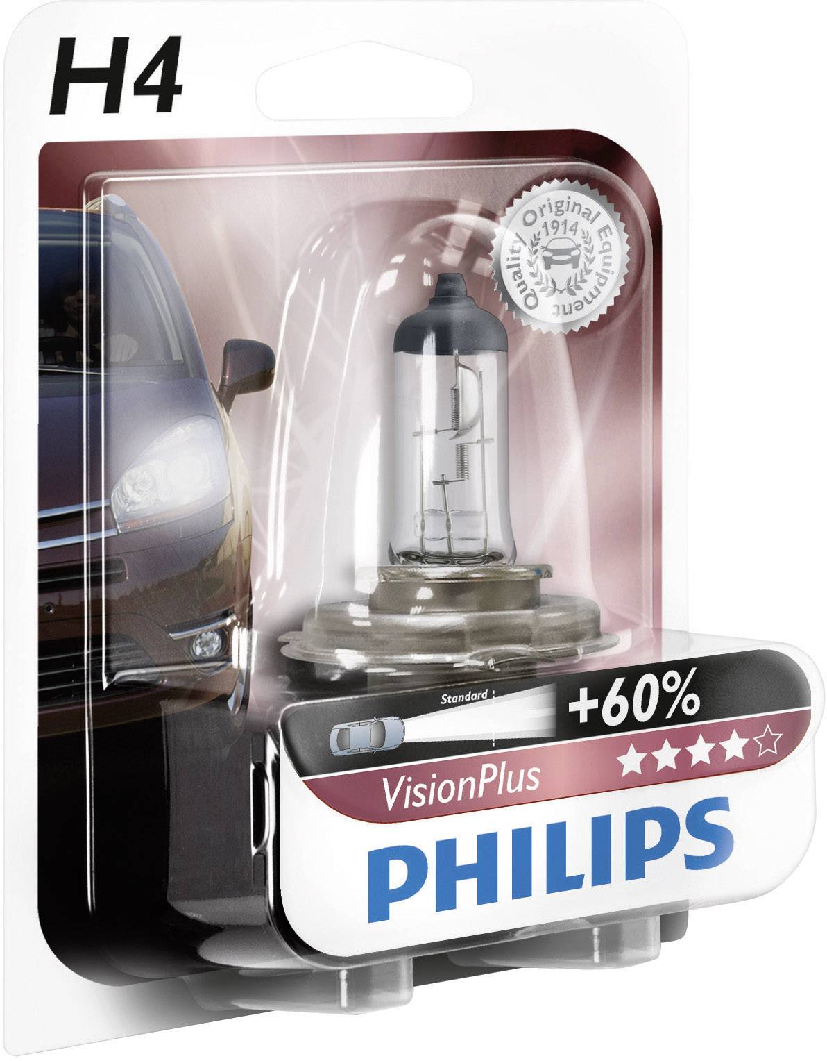 Philips 39925728 Halogen Leuchtmittel VisionPlus H4 60/55 W 12 V