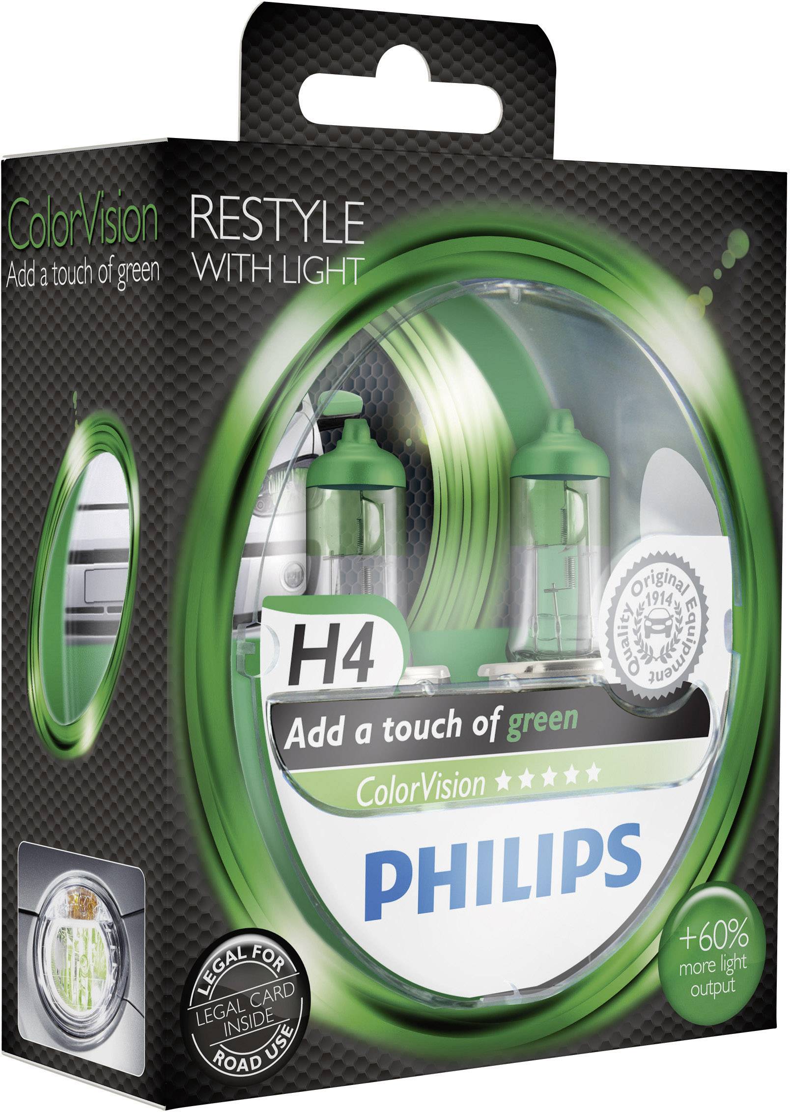 Philips 12342CVPGS2 Halogen Leuchtmittel Colorvision H4 60/55 W 12 V