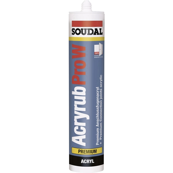 Soudal ACRYRUB PRO W Acryl Herstellerfarbe Grau 9204 310ml Soudal ACRYRUB PRO W Acryl Herstellerfarbe Grau 9204 310ml
