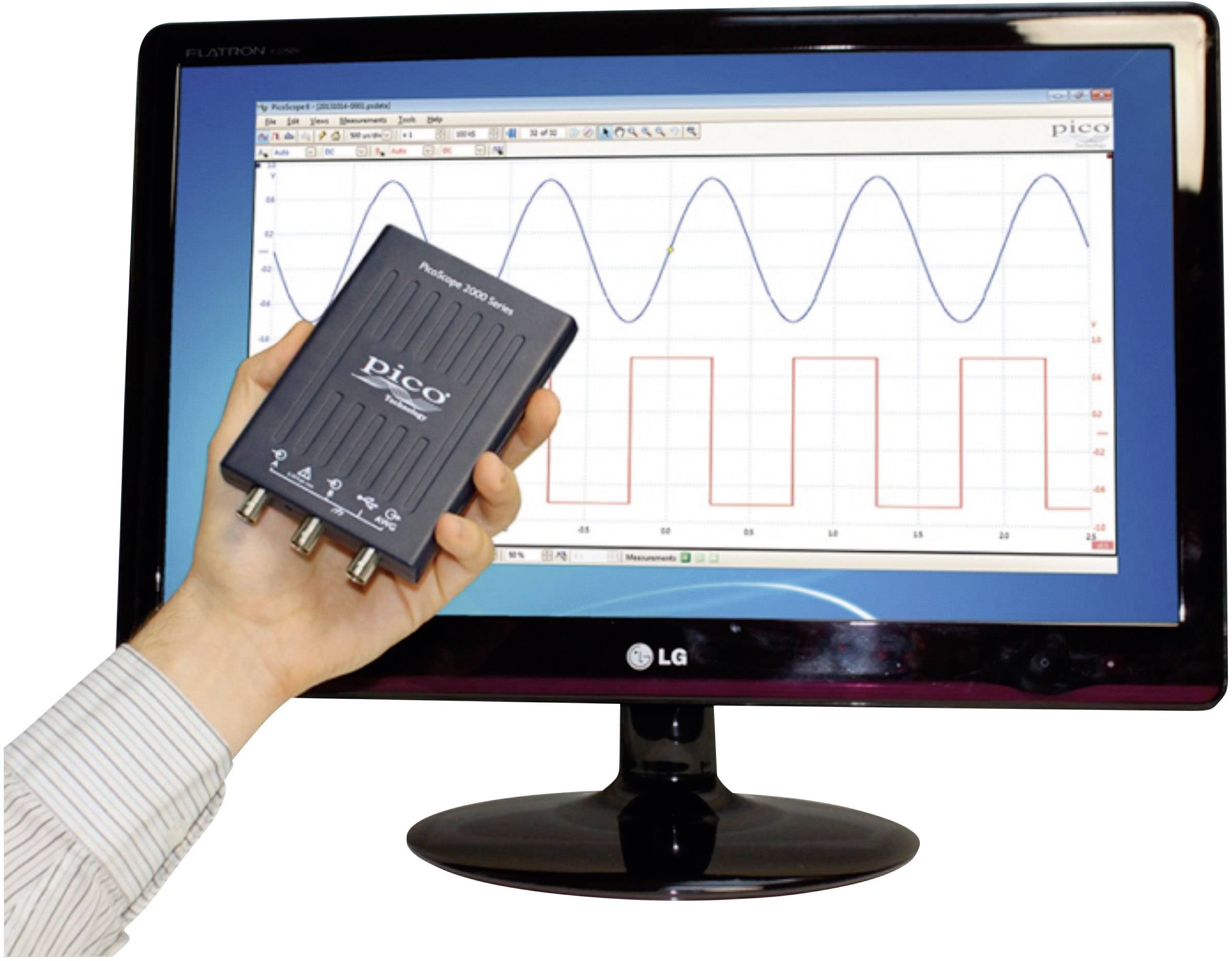 pico 2205A USB-Oszilloskop 25 MHz 2-Kanal 100 MSa/s 16 kpts 8 Bit Digital-Speicher (DSO), Funktionsgenerator, Spectrum-Analyser 1 St.