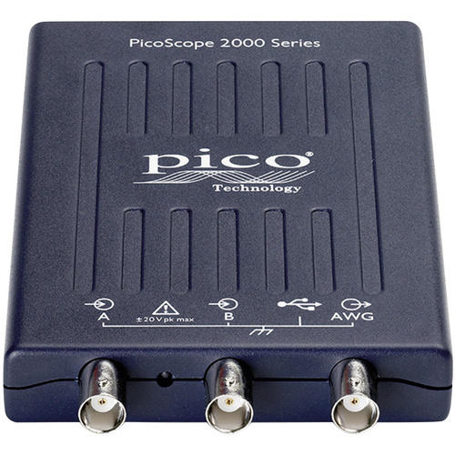 Pico 2204A USB-Oszilloskop 10MHz 2-Kanal 50 MSa/s 8 kpts 8 Bit Digital-Speicher (DSO), Funktionsgenerator, Spectrum-Analyser 1St.