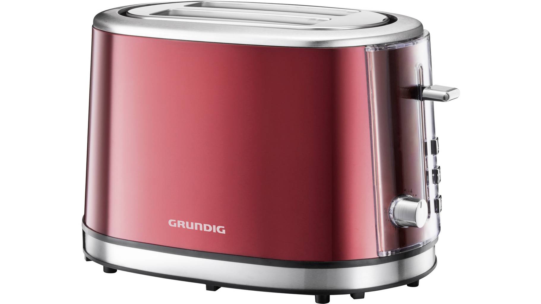 Grundig TA6330 Toaster mit Brötchenaufsatz Rot (metallic), Edelstahl ...