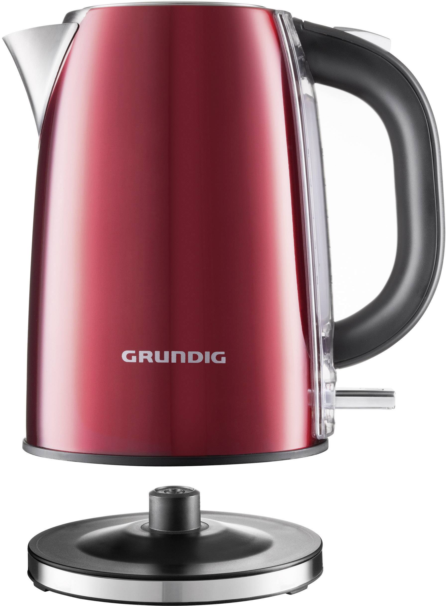 Grundig WK 6330 Wasserkocher Rot (metallic), Edelstahl Fassungsvermögen: 1.7 l