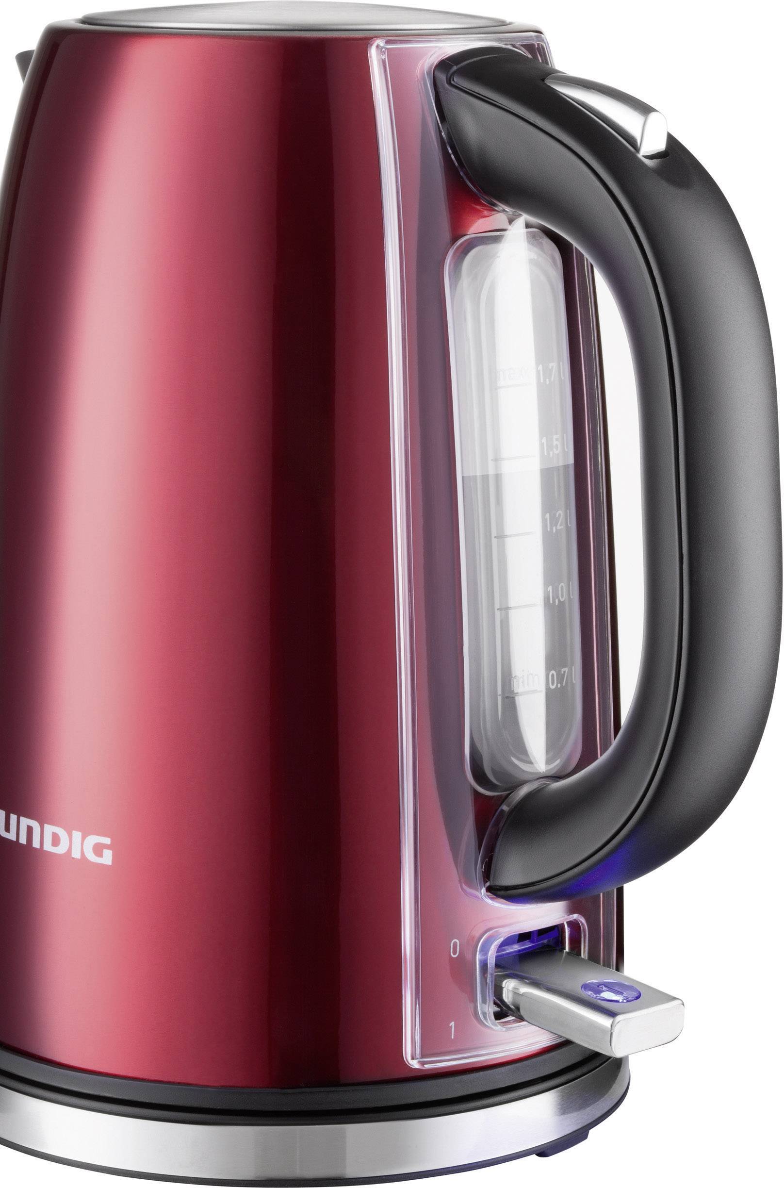 Grundig WK 6330 Wasserkocher Rot (metallic), Edelstahl Fassungsvermögen: 1.7 l