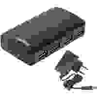 Renkforce 4 Port USB 3.2 Gen 1-Hub (USB 3.0) mit Status-LEDs Schwarz