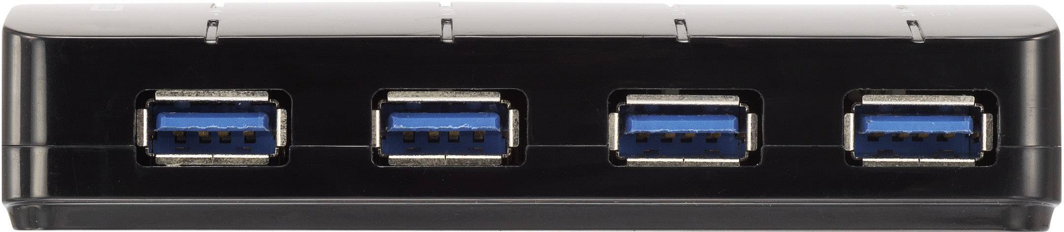 Renkforce 4 Port USB 3.2 Gen 1-Hub (USB 3.0) mit Status-LEDs Schwarz