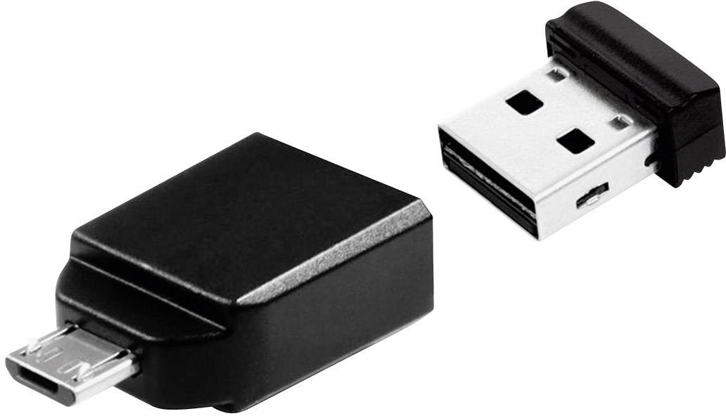Verbatim Nano Store N GO USB-Zusatzspeicher Smartphone/Tablet Schwarz 32GB USB-A (USB 2.0), Micro-USB B (USB 2.0)