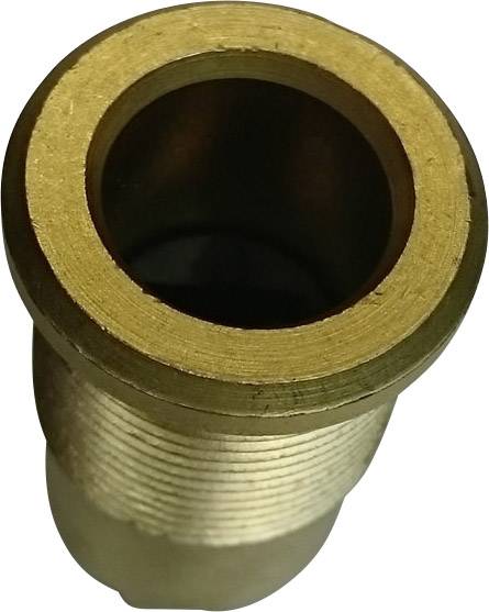 Metallisches Bauteil, zylindrisch, mit Innengewinde und glatter Oberfläche, möglicherweise für die Verbindung von Rohren.