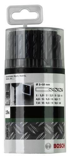 Bosch Accessories 2609255033 HSS Metall-Spiralbohrer-Set 19teilig 1 mm, 1.5 mm, 2 mm, 2.5 mm, 3 mm