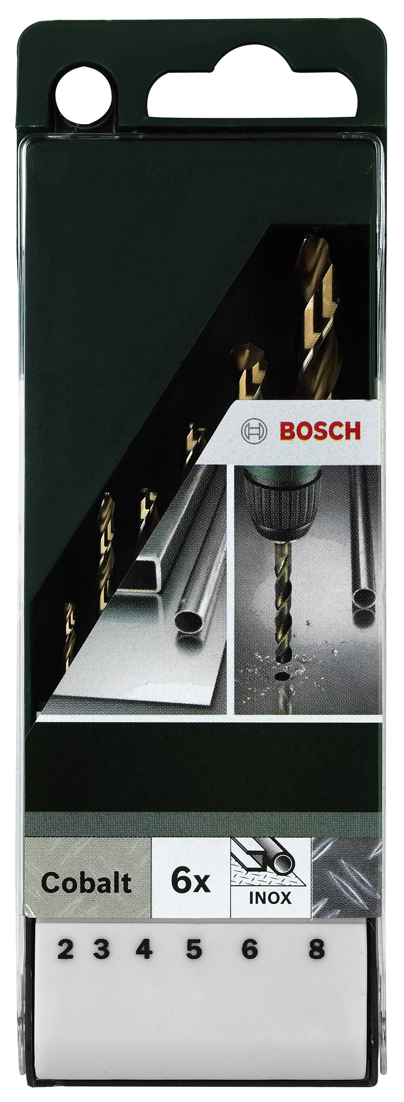 Bosch Accessories 2609255087 HSS Metall-Spiralbohrer 6teilig 2 mm, 3 mm, 4 mm, 5 mm, 6 mm, 8mm Cobalt DIN 338 Zylinderschaft 1 Set