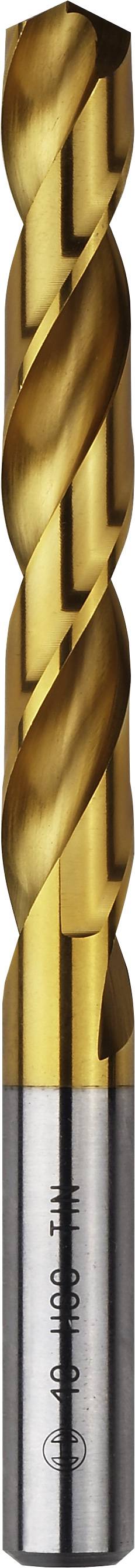 Ein metallischer Bohrer mit goldener Beschichtung und Spiralform, geeignet für das Bohren in verschiedenen Materialien.