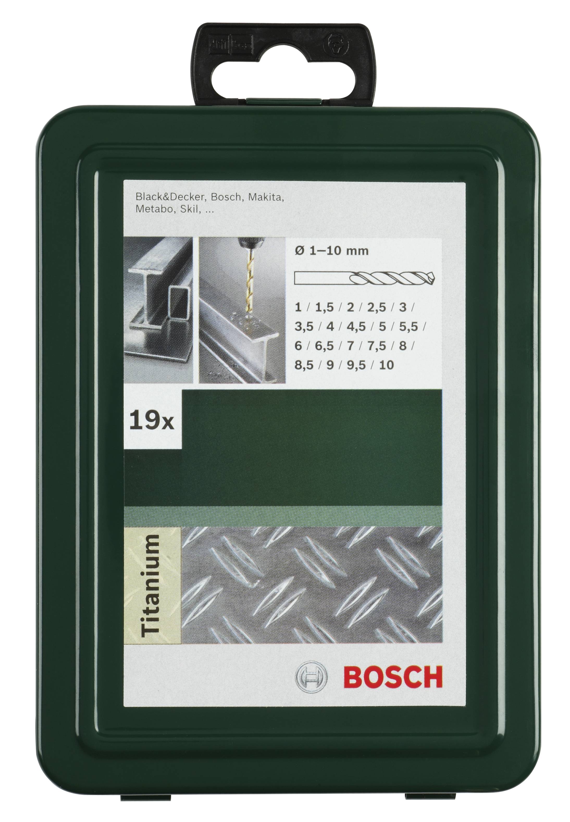Bosch Accessories 2609255114 HSS Metall-Spiralbohrer-Set 19teilig 1 mm, 1.5 mm, 2 mm, 2.5 mm, 3 mm, 3.5 mm, 4 mm, 4.5 mm, 5 mm