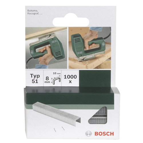 Bosch Accessories Klammer Typ 51 Typ 51; L= 10,0mm 1000 St. 2609255833 Abmessungen (L x B) 10mm x 10mm