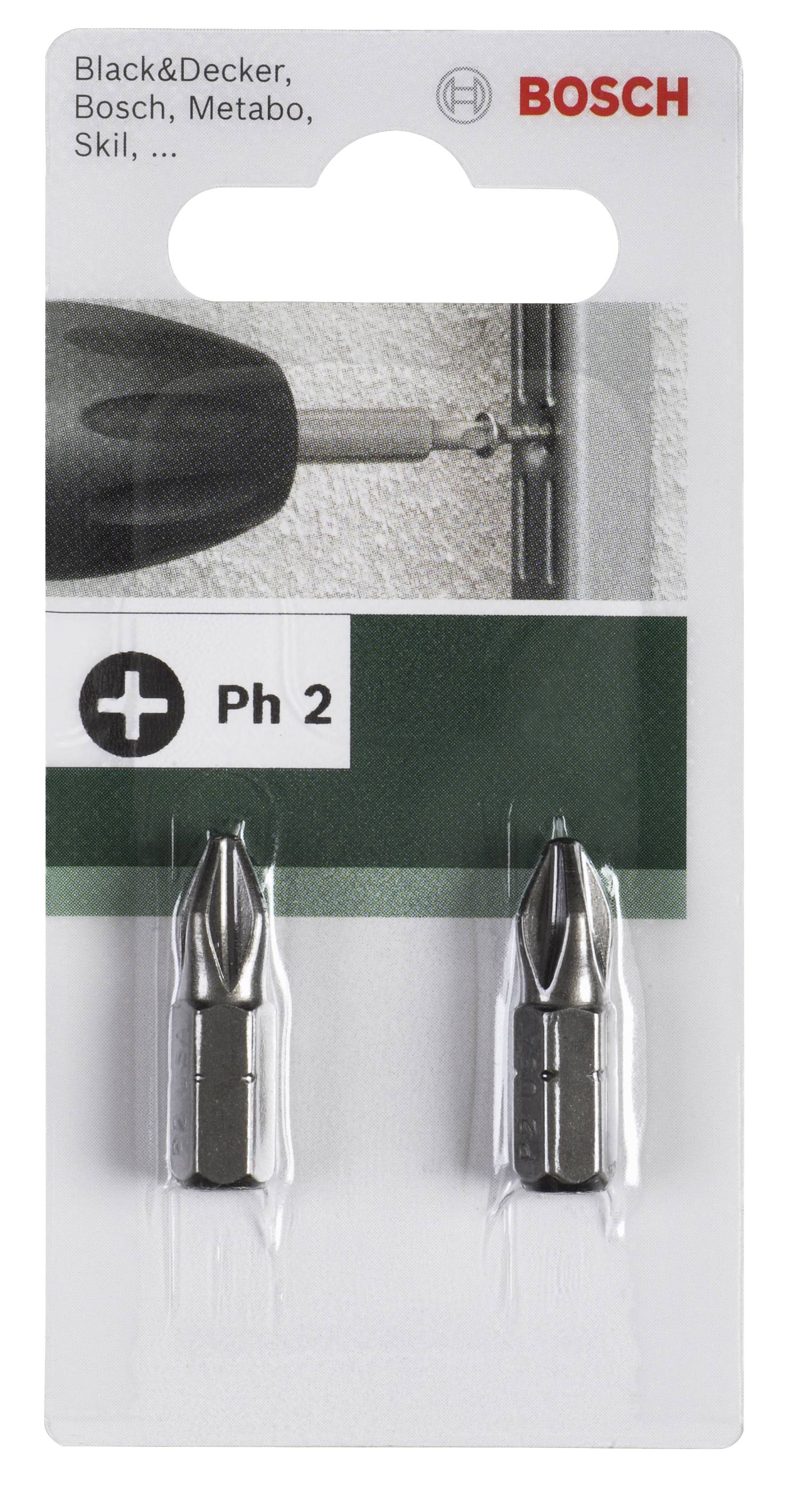 Bosch Accessories 2609255915 Kreuzschlitz-Bit PH 3 C 6.3 2St.