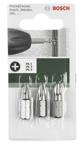 Bosch Accessories 2609255964 Kreuzschlitz-Bit PH 1, PH 2, PH 3 C 6.3 3 St.