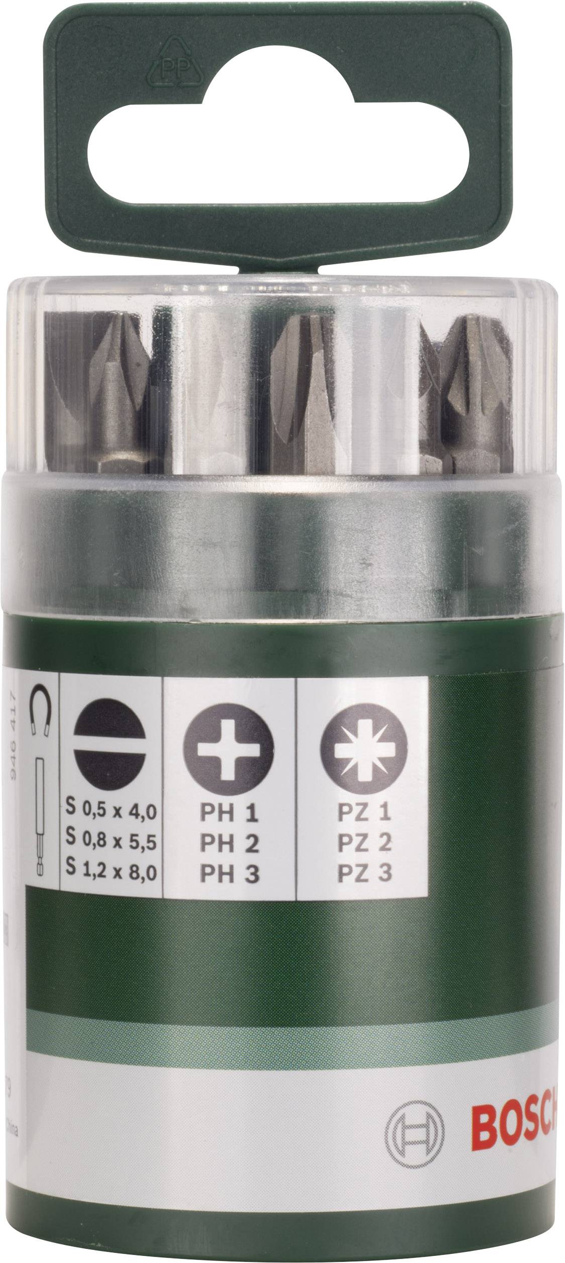 Bosch Accessories 2609255975 Bit-Set 10teilig Schlitz, Kreuzschlitz Phillips, Kreuzschlitz Pozidriv