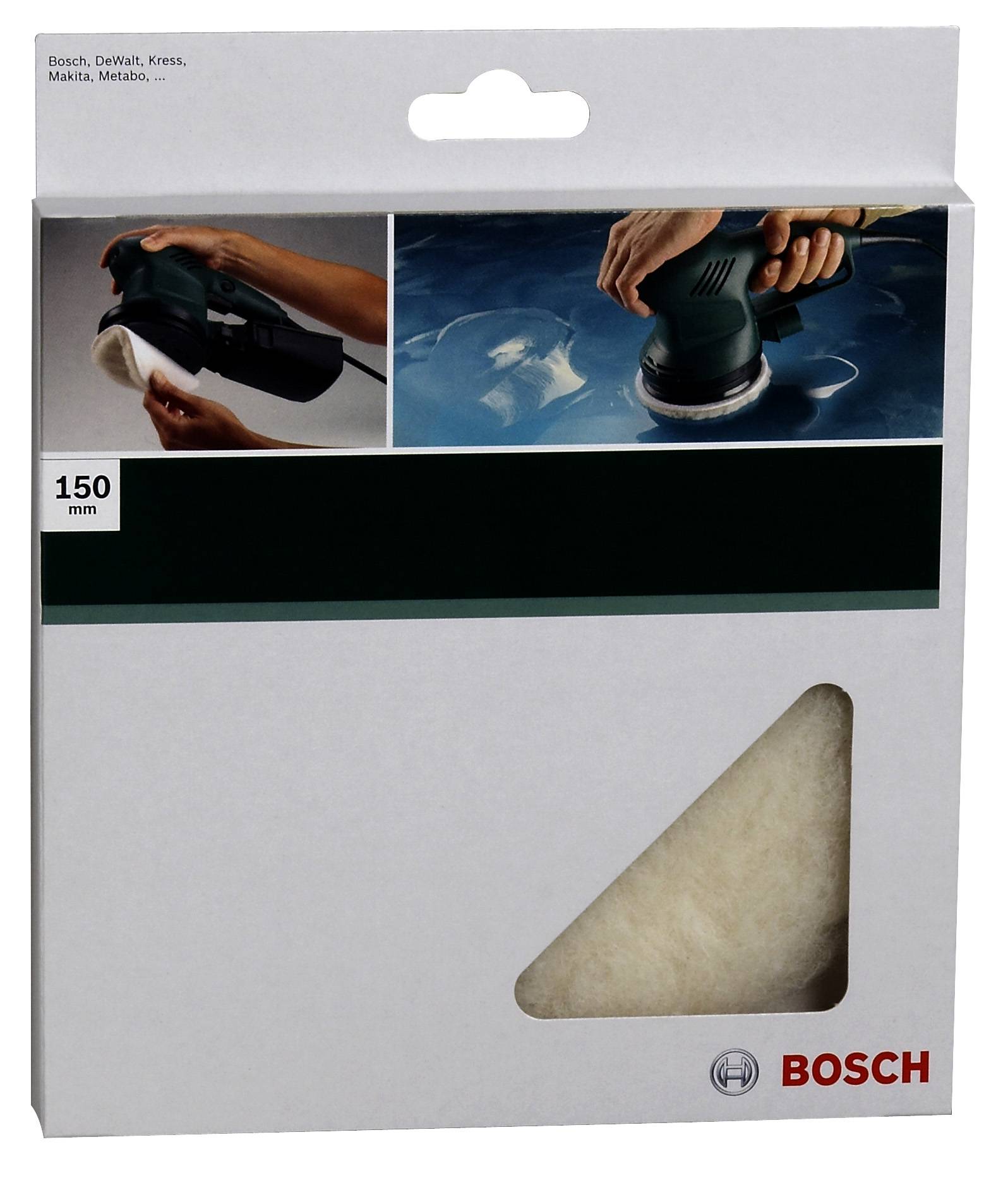 Bosch Accessories 2609256050 Lammwollhaube für Exzenterschleifer, 150mm Klett 1St.