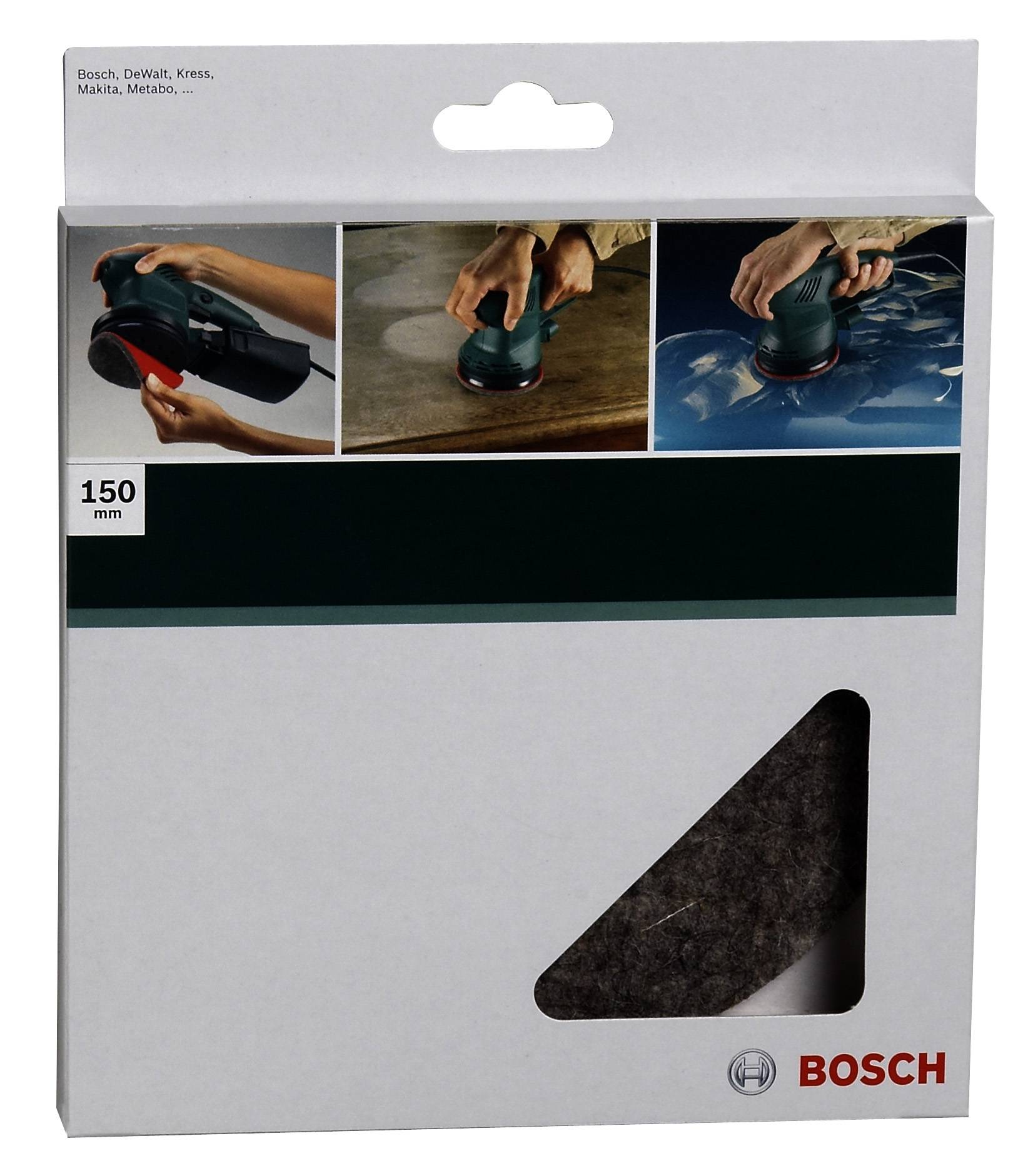 Bosch Accessories 2609256053 Polierfilz für Exzenterschleifer, 150mm Klett 1St.