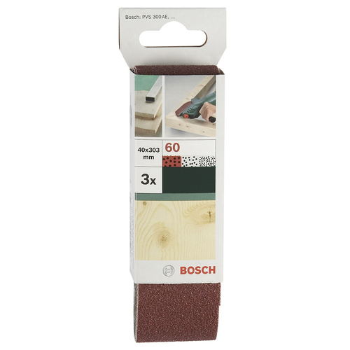 Bosch Accessories 2609256182 Schleifband Körnung 60 (L x B) 303mm x 40mm 3St.