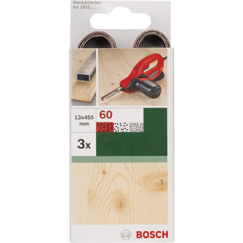 Bande de ponçage Bosch Accessories 2609256238 Grain 60 (L x l) 455 mm x 13 mm 3 pc(s)