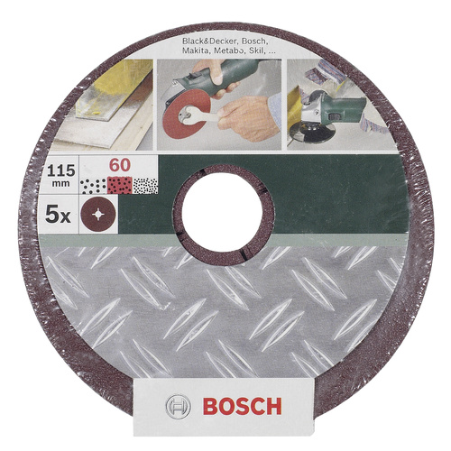 Bosch Accessories 2609256247 Schleifpapier für Schleifteller Körnung 100 (Ø) 115mm 5St.