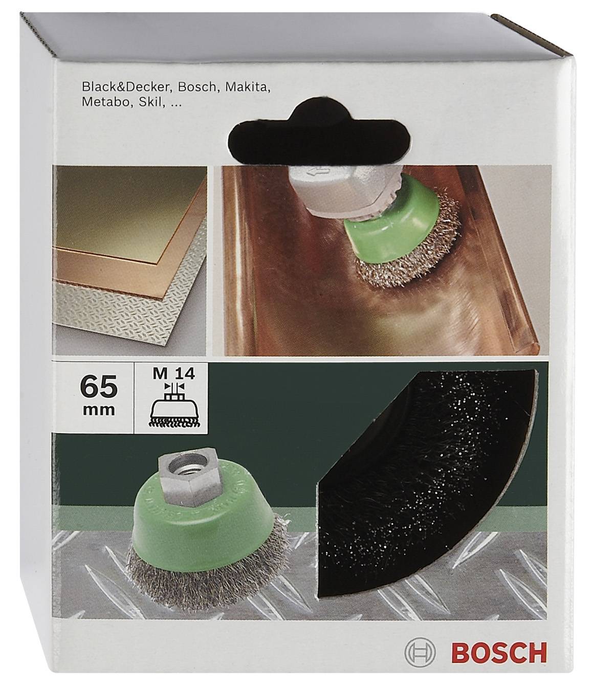 Bosch Accessories Topfbürste für Winkel- und Geradschleifer – Gewellter Draht, rostfrei, 65mm D= 65mm 2609256501 1St.