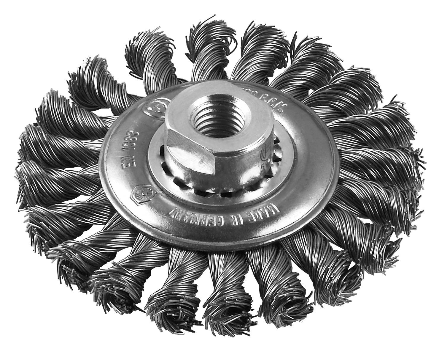 Bosch Accessories Scheibenbürste für Winkel- und Geradschleifer – Gezopfter Draht, rostfrei, 100mm D= 100mm 2609256509 1St.