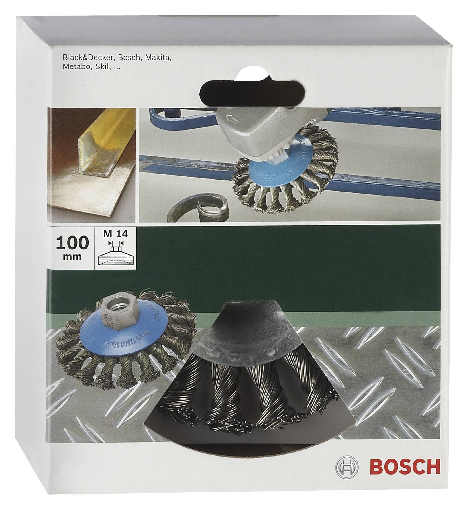 Bosch Accessories Kegelbürste für Winkelschleifer und Geradschleifer – Gezopfter Draht, 100mm D= 100mm 2609256511 1St.