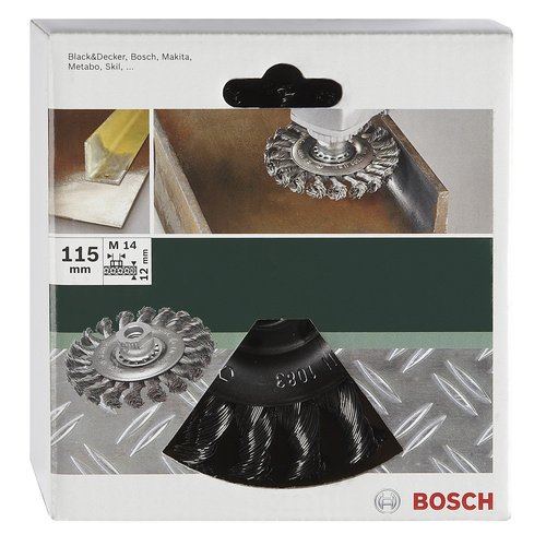Bosch Accessories Scheibenbürste für Winkel- und Geradschleifer – Gezopfter Draht, 115mm D= 115mm 2609256512 1St.
