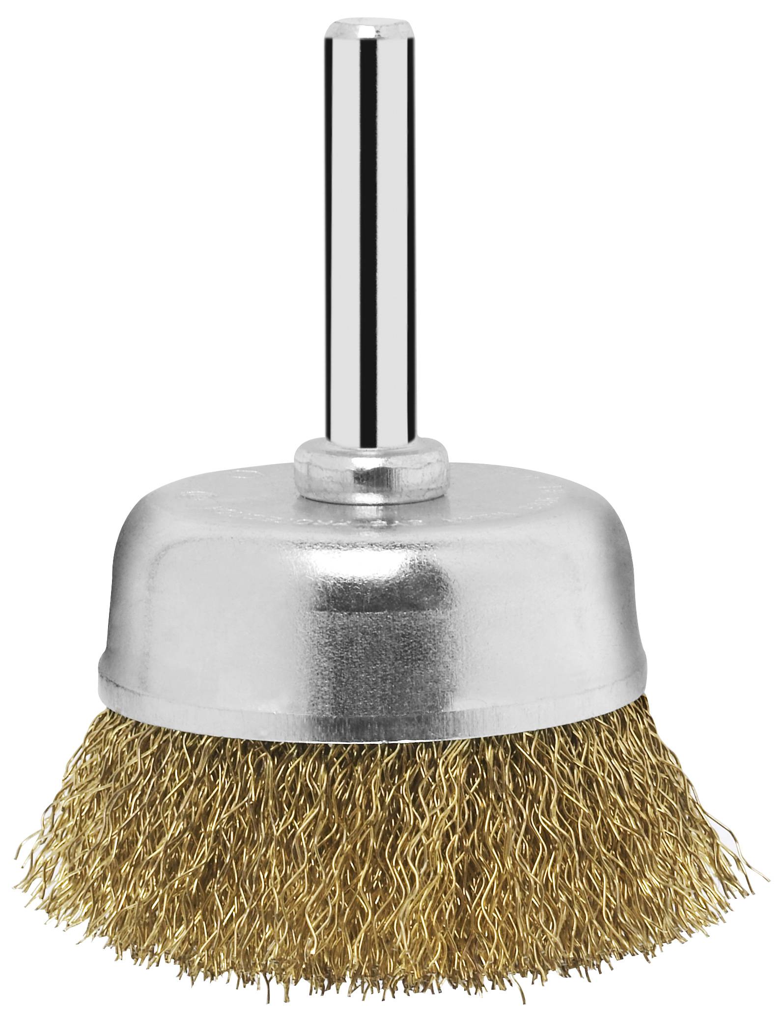 Bosch Accessories Topfbürste für Bohrmaschinen – Gewellter Draht, vermessingt, 50mm Durchmesser = 50mm Schaft-Ø 6mm 2609256516