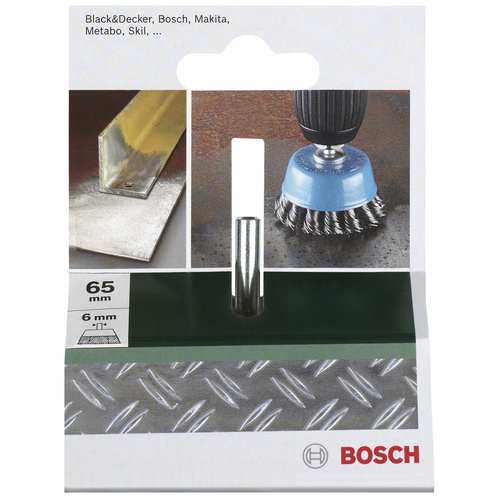 Bosch Accessories Topfbürste für Bohrmaschinen – Gezopfter Draht, 65mm Durchmesser = 65mm Schaft-Ø 6mm 2609256521 1St.