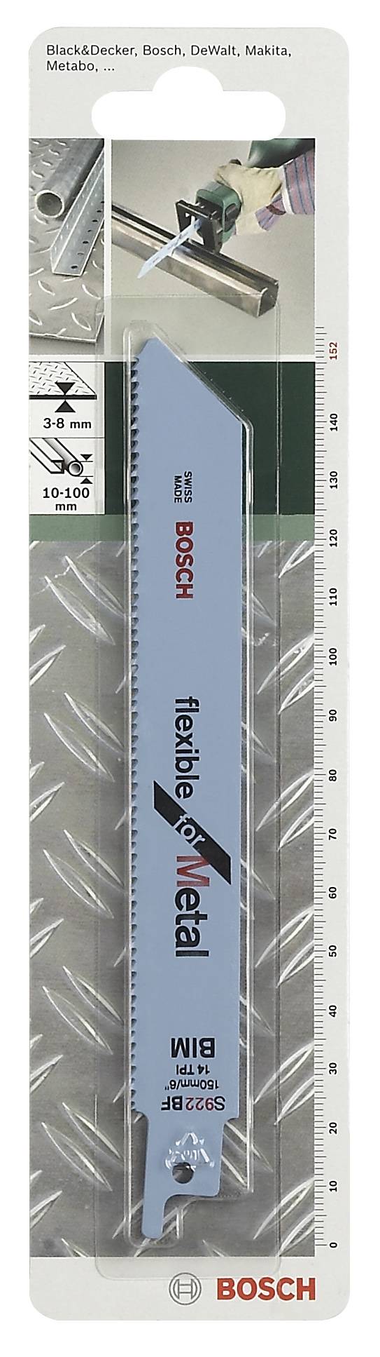 Bosch Accessories 2609256705 Säbelsägeblatt Bimetall, S 922 BF Flexible for Metal Sägeblatt-Länge 152mm 2St.