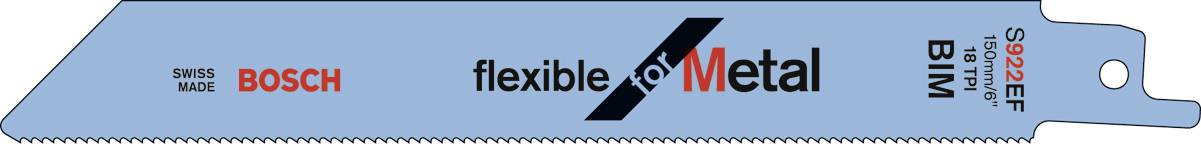 Bosch Accessories 2609256706 Säbelsägeblatt Bimetall, S 922 EF Flexible for Metal Sägeblatt-Länge 152mm 2St.