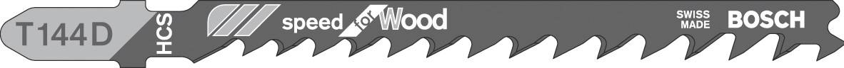 Bosch Accessories 2609256718 Stichsägeblatt HCS, T 144 D Speed for Wood 2St.