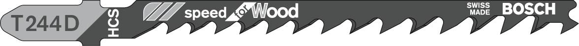 Bosch Accessories 2609256719 Stichsägeblatt HCS, T 244 D Speed for Wood 2St.
