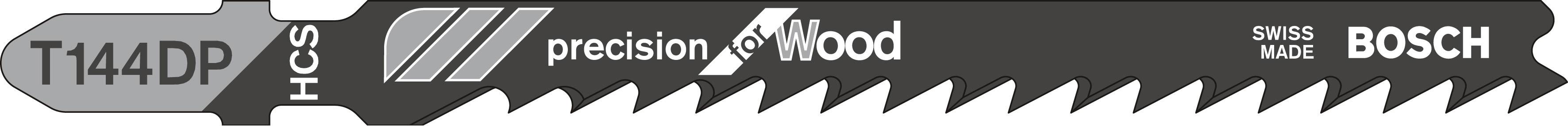 Bosch Accessories 2609256726 Stichsägeblatt HCS, T 144 DP Precision for Wood 2St.