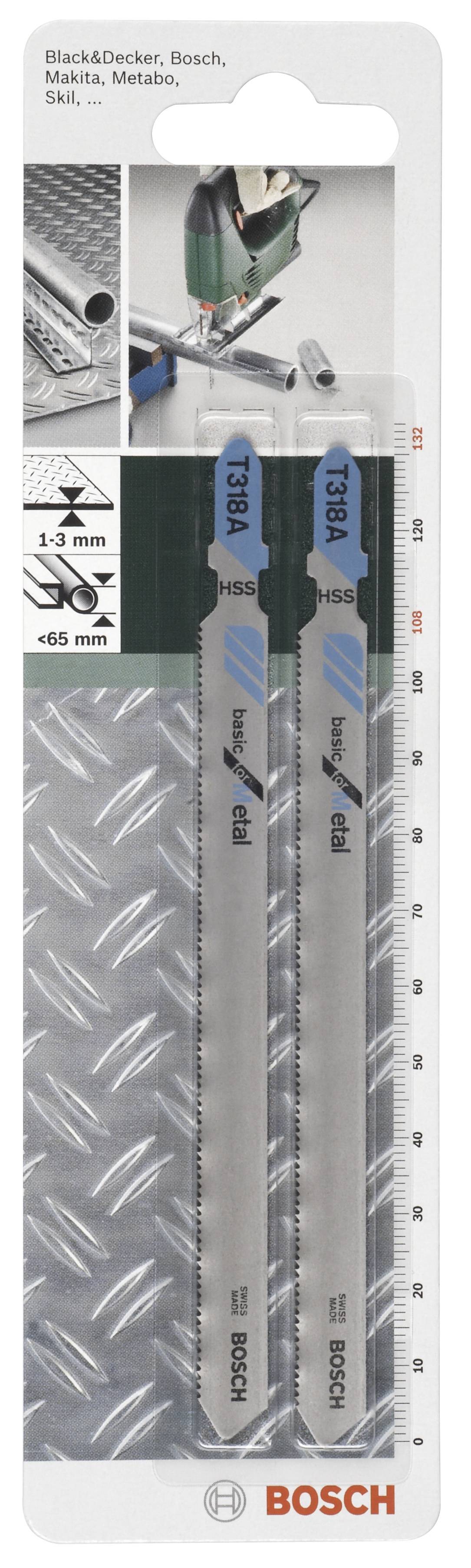 Bosch Accessories 2609256732 Stichsägeblatt HSS, T 318 A Basic for Metal 2 St.